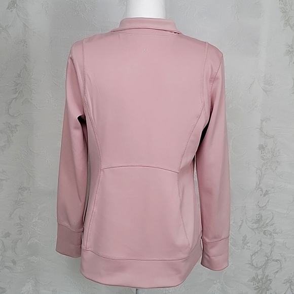 Layer8 Qwick-Dry Ladies Lux Knit Jacket Size L Pink Zip Closure 2 Front Pockets - Picture 6 of 8